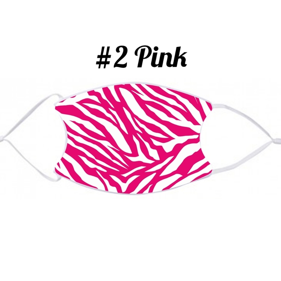 Pink Zebra Filter Pocket Adult Facemask - Picture 3 of 9